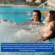 Next Gen Hot Tubs Shock Pool & Hot Tub Sanitizer, Calcium Hypochlorite, (70% Available Chlorine) (2kg / 4.4lbs)